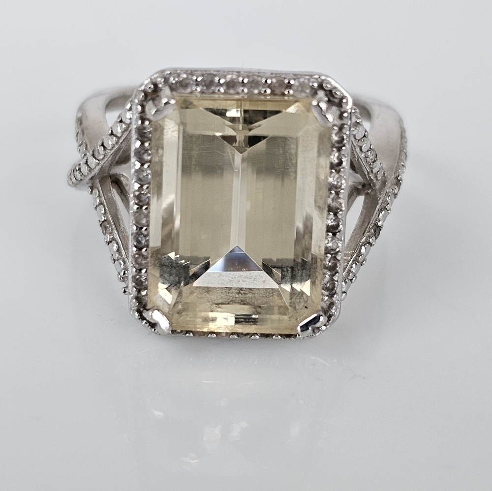 All Natural Lemon Quartz Ring Sterling Silver Size 7!